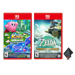 The Legend of Zelda Tears of the Kingdom and Kirby and the Forgotten Land + Star-Crossed World Bundle - Nintendo Switch 2