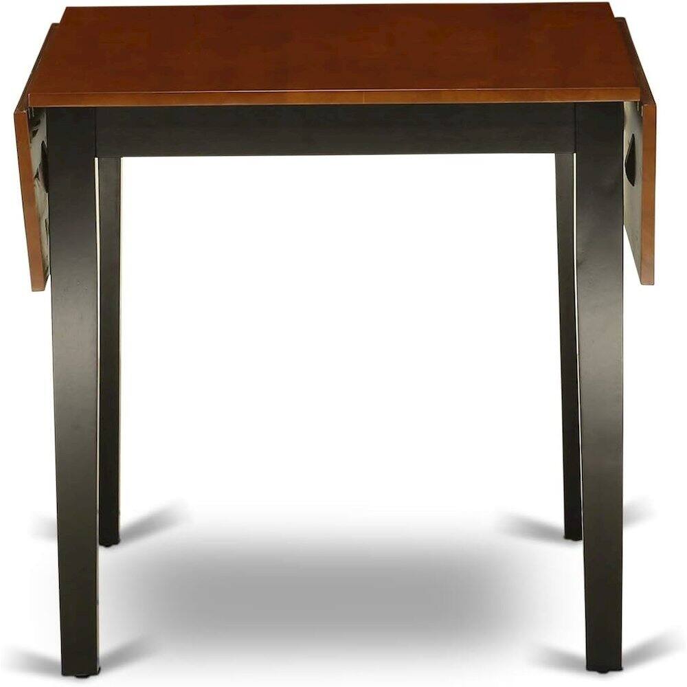 Back. FurniFact - Solid Wood 5 Piece Dining Table Set in Black & Cherry for 4 People - Black & Cherry.