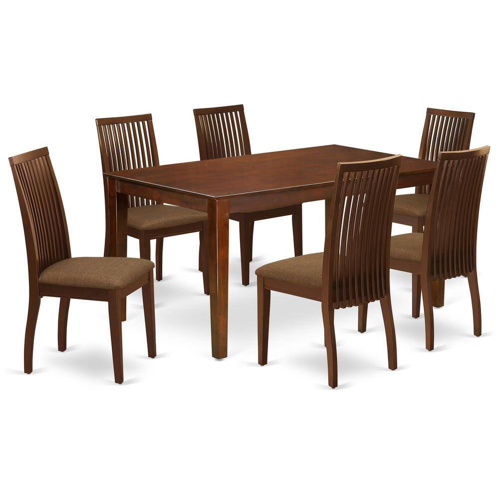 Back. East West Furniture - Dining Room Set Mahogany - Brown.