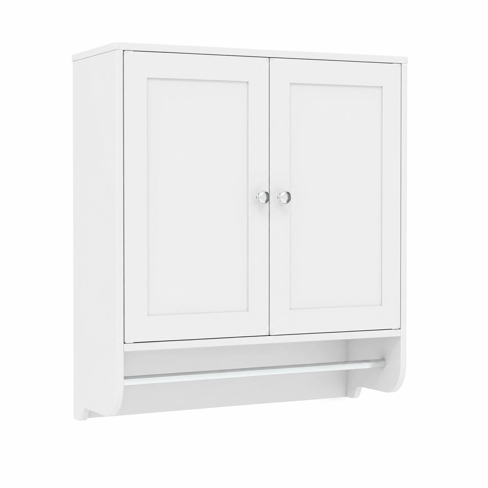 Alt View 9. Costway - Costway Wall Mounted Bathroom Medicine Cabinet Storage Cupboard w/ Towel Bar - White.