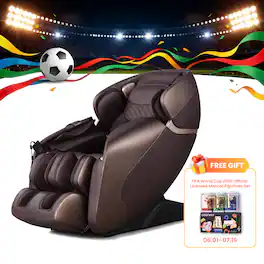 Costway - Full Body Massage Chair Zero Gravity Shiatsu Massage Recliner SL Track - Brown