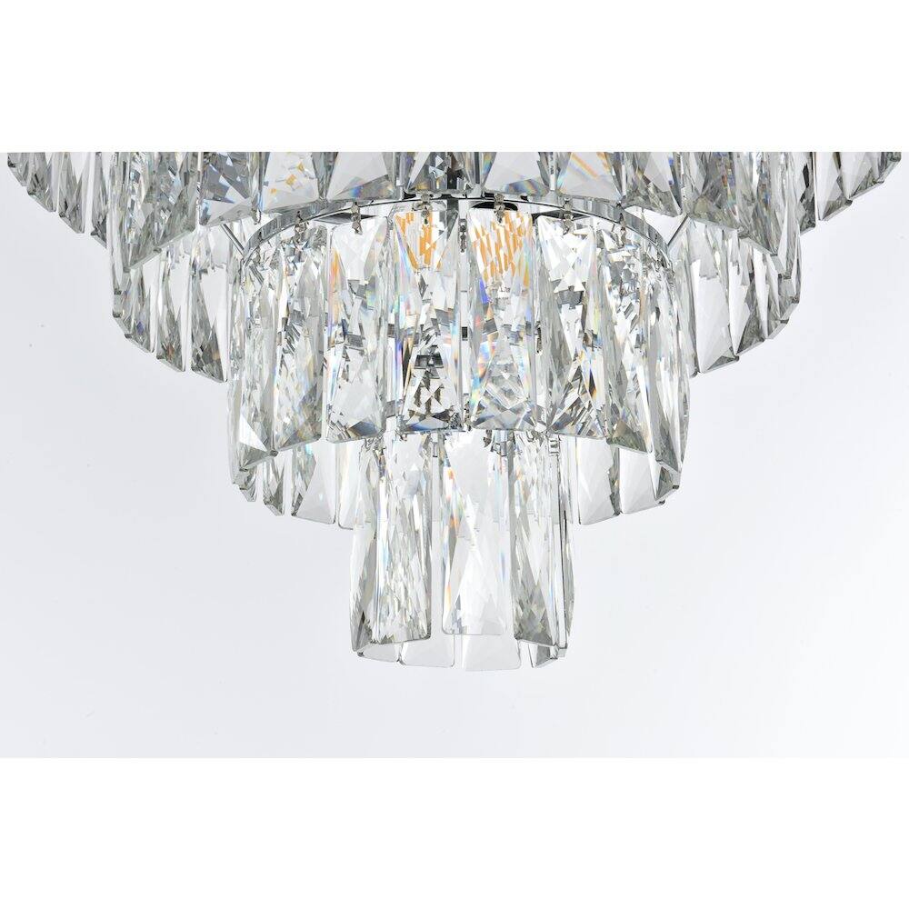 Alt View 3. Elegant Lighting - Josephine 18 Inch Flush Mount Ceiling Light In Chrome - Chrome And Clear.