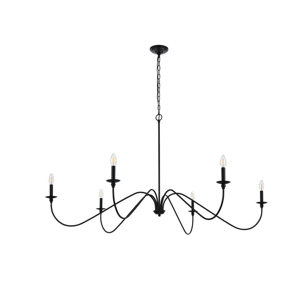 Left. Living District - Rohan 60 inch chandelier in Matte Black - Matte Black.