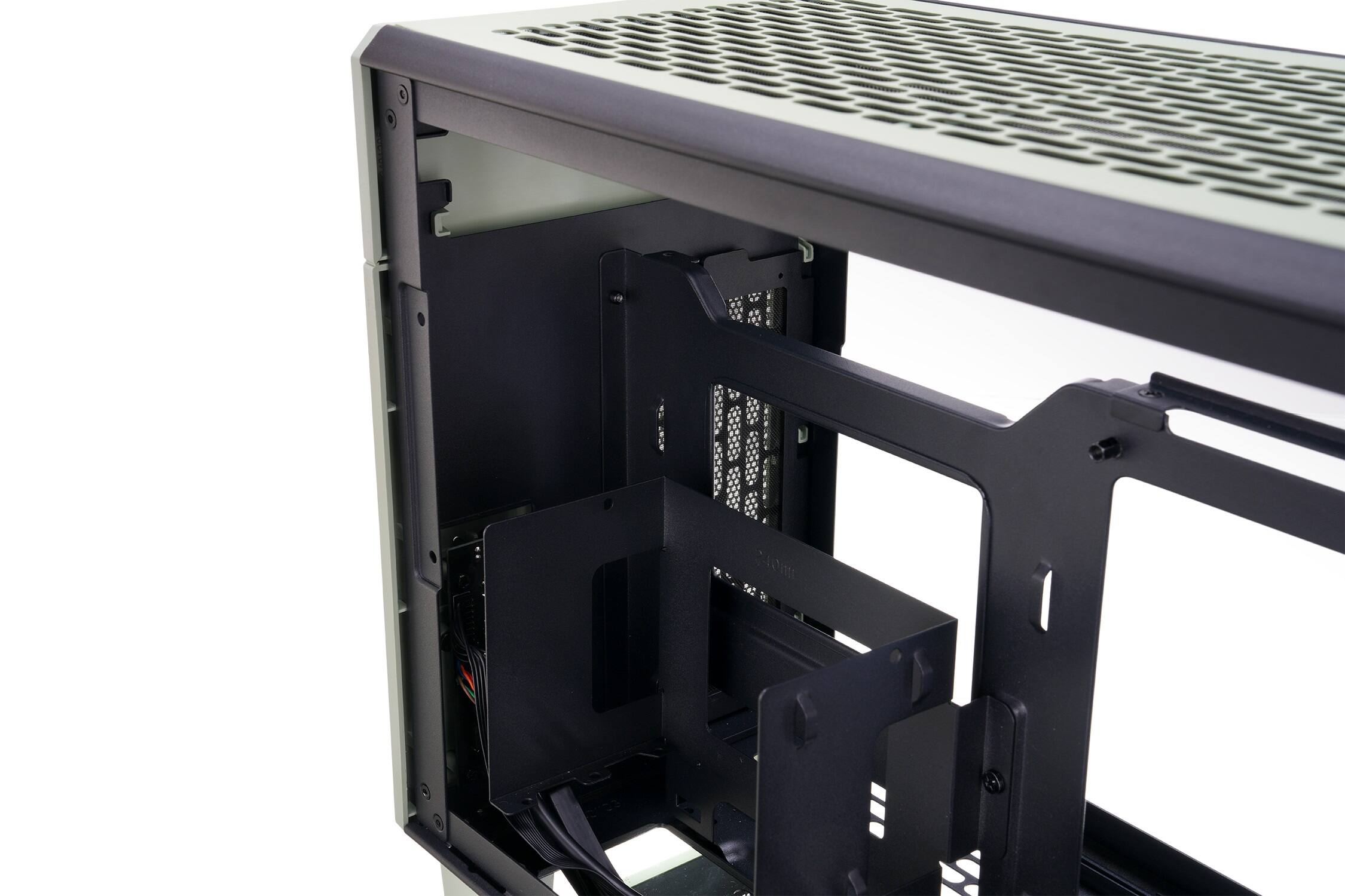 Alt View 9. Thermaltake - TR100 SFF mITX Mini Tower PC Case with PCIe 4.0 Riser Cable Included - Matcha Green.
