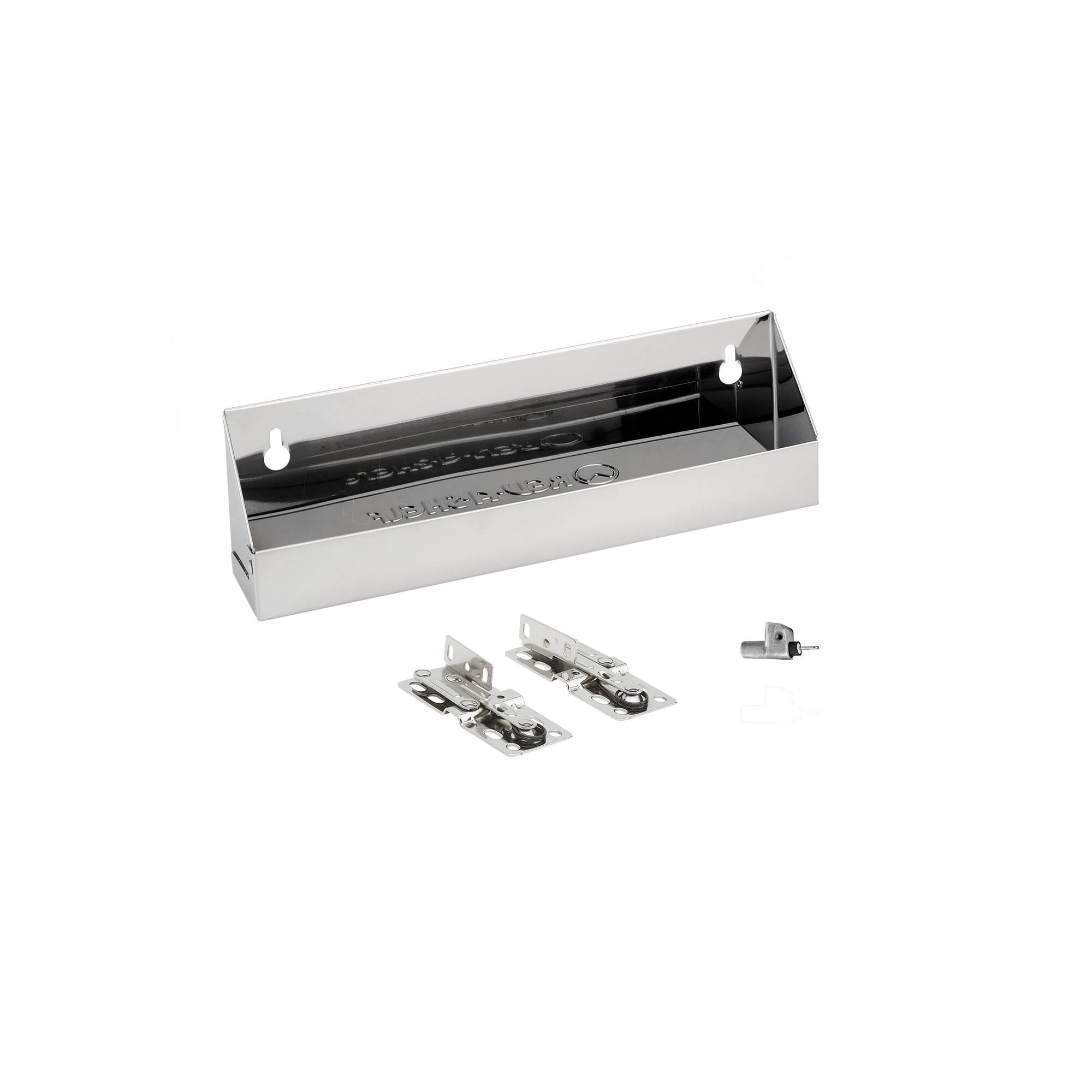 Front. Rev-A-Shelf - Rev-A-Shelf 10" Tip Out Tray w/ Soft-close for Sink Base Cabinet, 6581-10SS-SC-1.