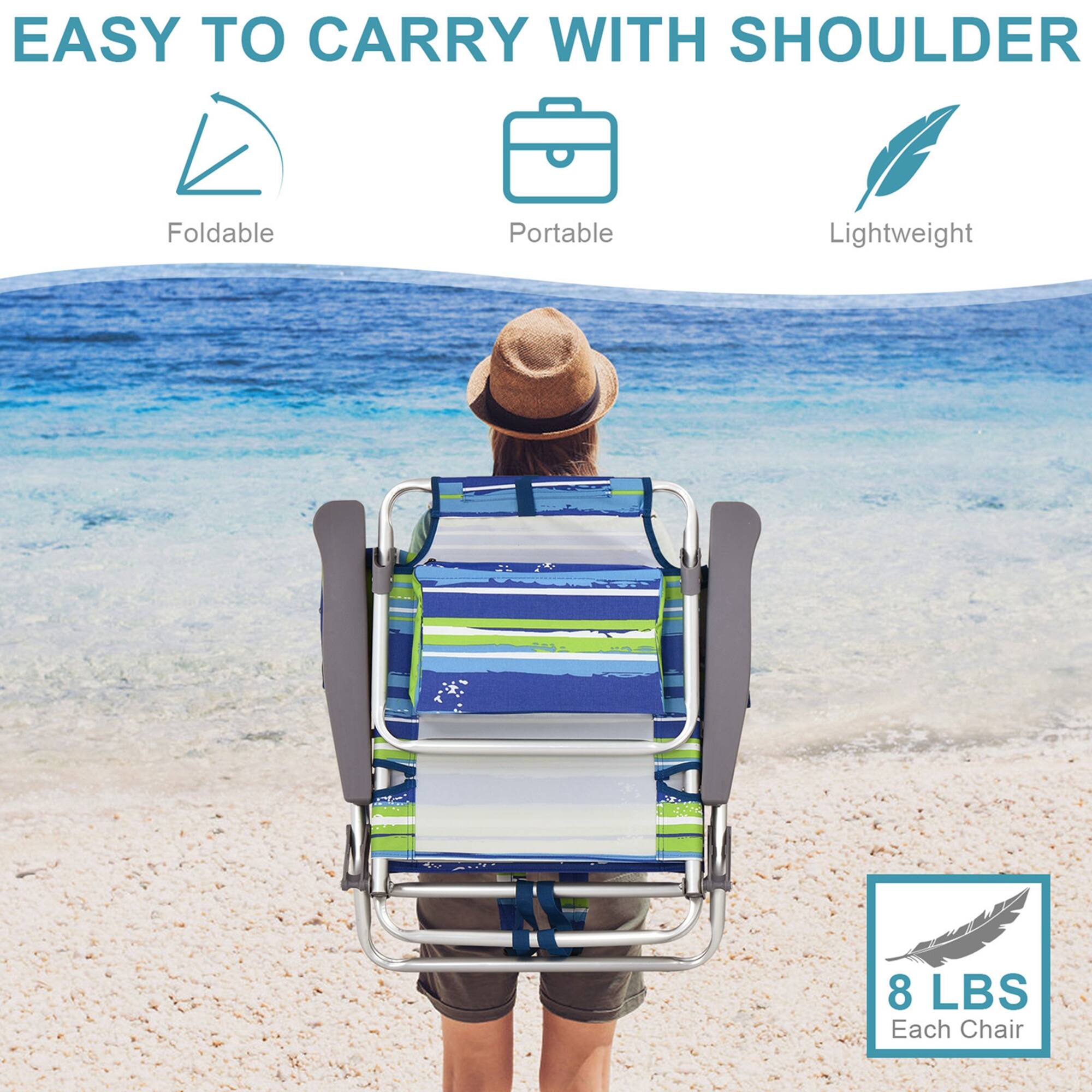 EASY TO CARRY WITH SHOULDER

Foldable  
Portable  
Lightweight  

8 LBS  
Each Chair