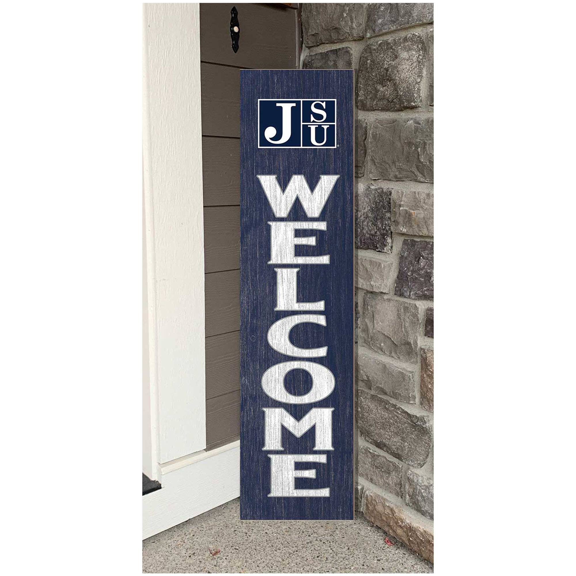 Alt View 1. Jardine - Jackson State Tigers 12'' x 48'' Welcome Outdoor Leaner - Navy.