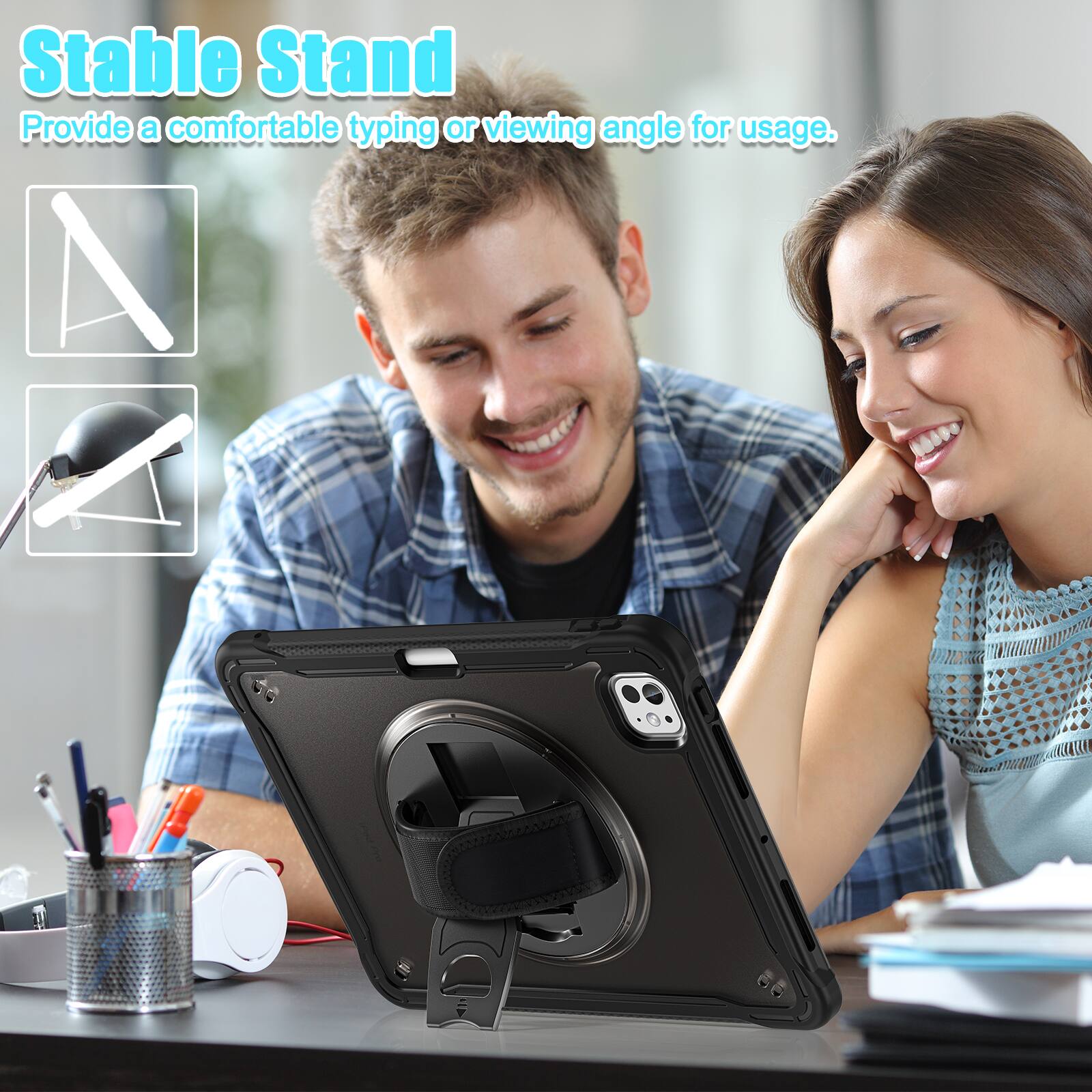 Stable Stand  
Provide a comfortable typing or viewing angle for usage.