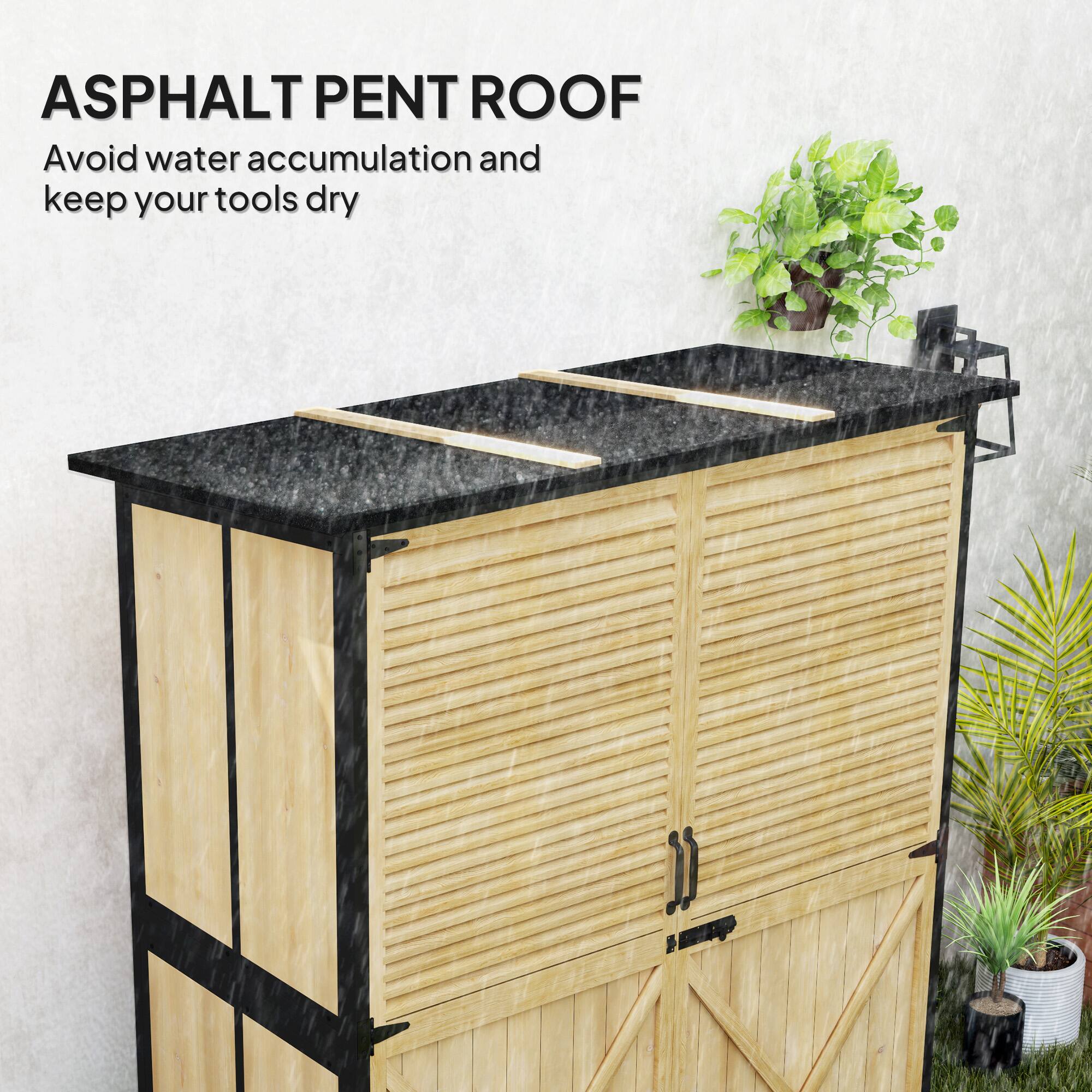 ASPHALT PENT ROOF
Avoid water accumulation and keep your tools dry