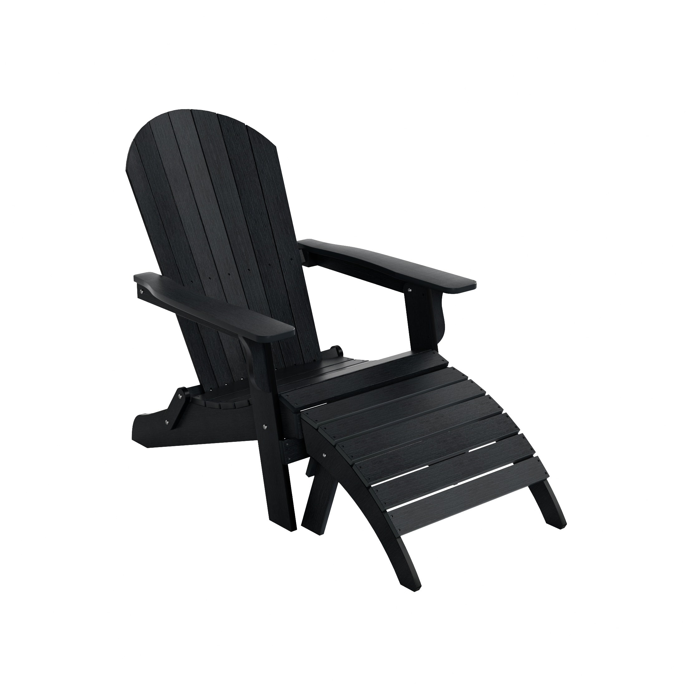 WestinTrends - Tuscany 2-Piece HIPS Outdoor Folding Adirondack Seashell Chair With Folding Ottoman - Black price history on PriceWatchPro
