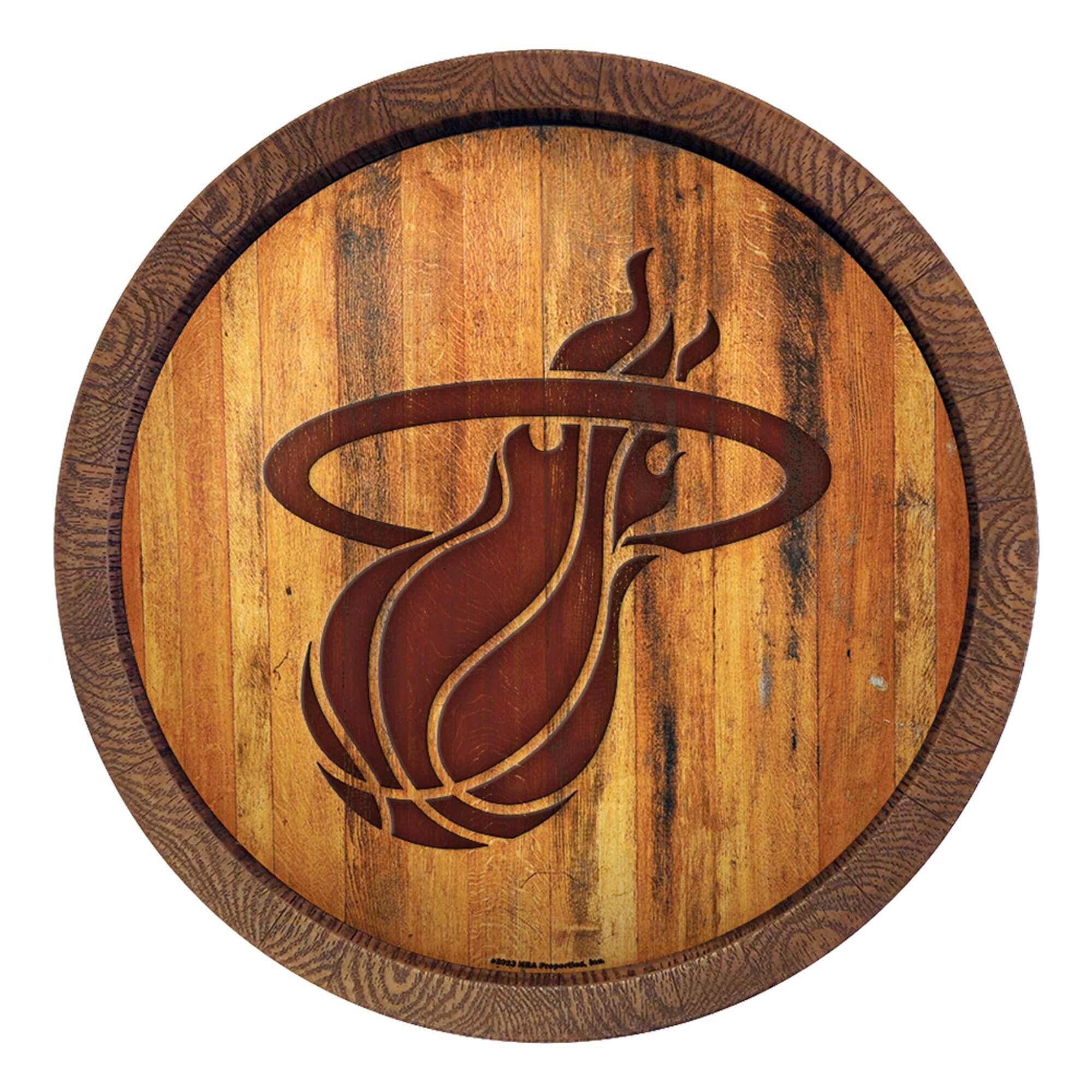 Miami Heat 20.25'' Faux Barrel Top Sign