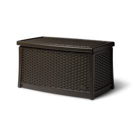 Suncast - Elements Outdoor Resin Wicker Coffee Table with Storage, BMDB3010 - Java