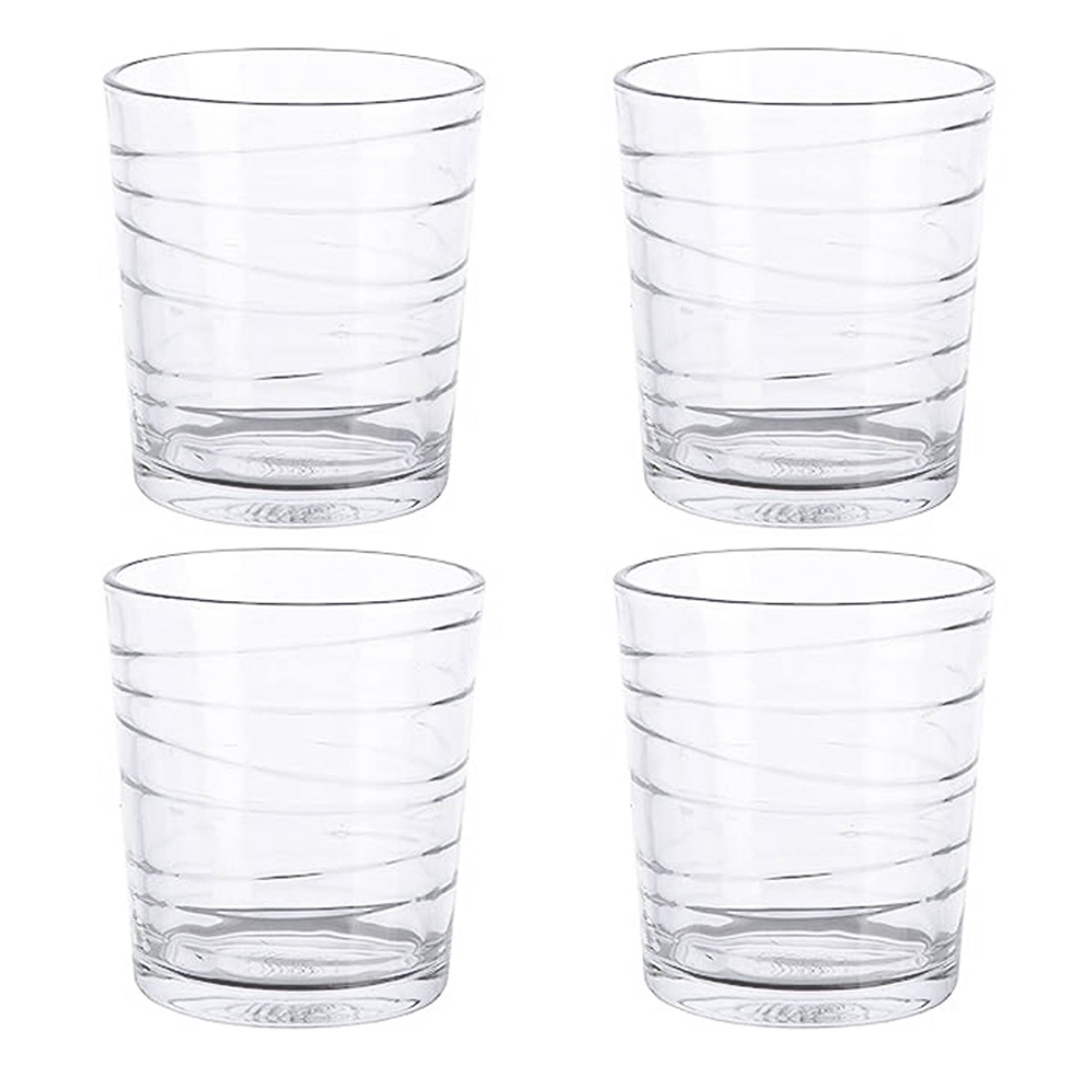Alt View 1. Gibson - Gibson Home 4 Piece 13.5 Ounce Swirl Double Old-Fashioned Glassware Set - Clear.