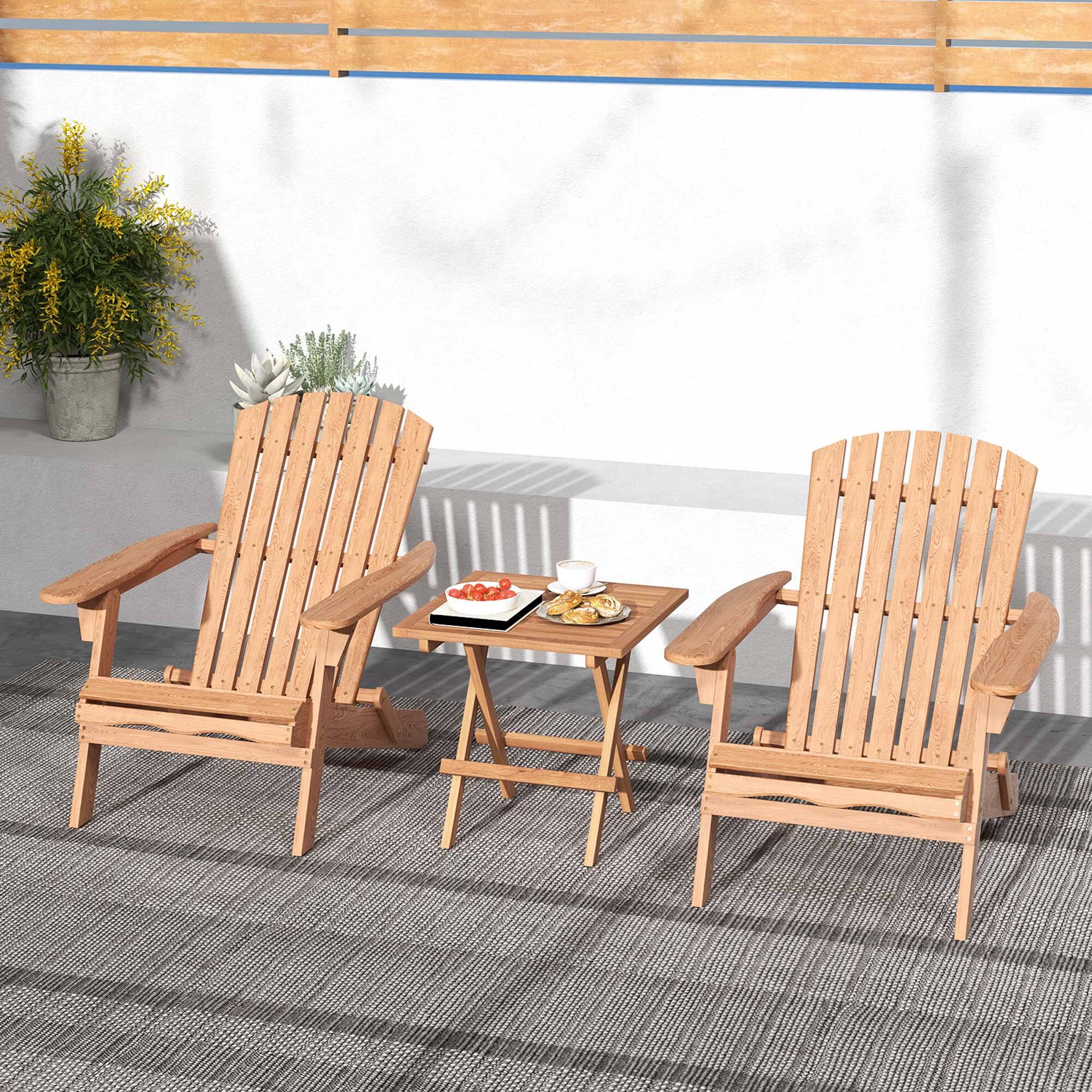 Alt View 4. Costway - Costway 1 PC Patio Folding Side Table Indonesia Teak Wood Square Slatted Tabletop Portable Picnic - Natural.