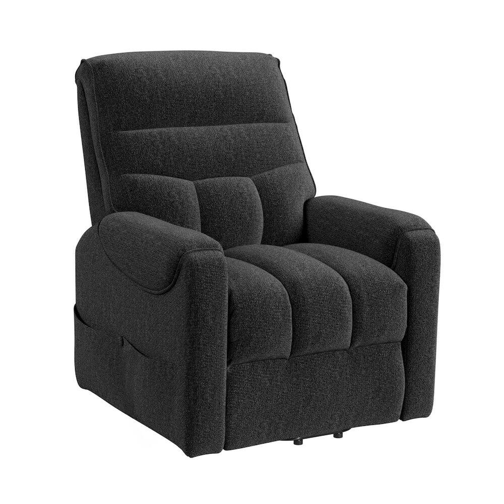 Alt View 2. Picket House Furnishings - Parker Power Lift Chair in Sahara Black - Black.