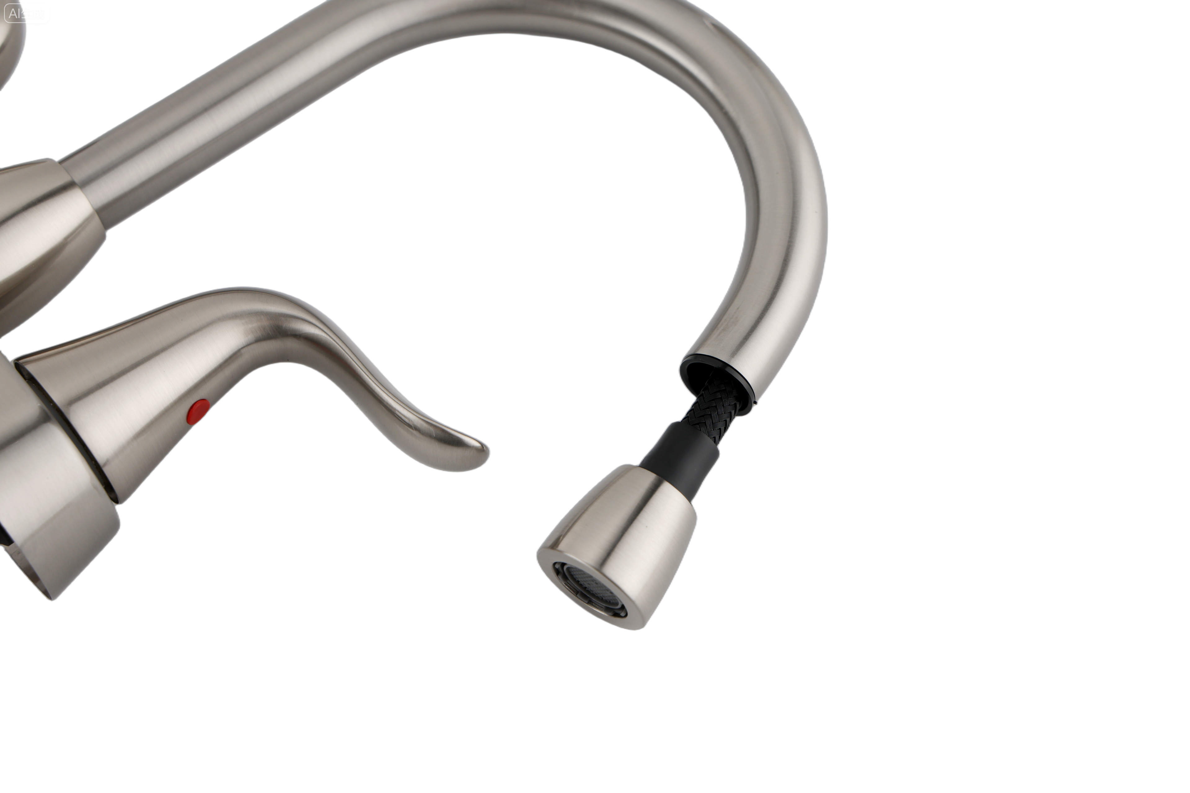 Back. Bothwa Home - Bothwa home Pull-out Bathroom Faucet For bathroom Sink  With Two Handles And Supply Lines - Brushed Nickel.