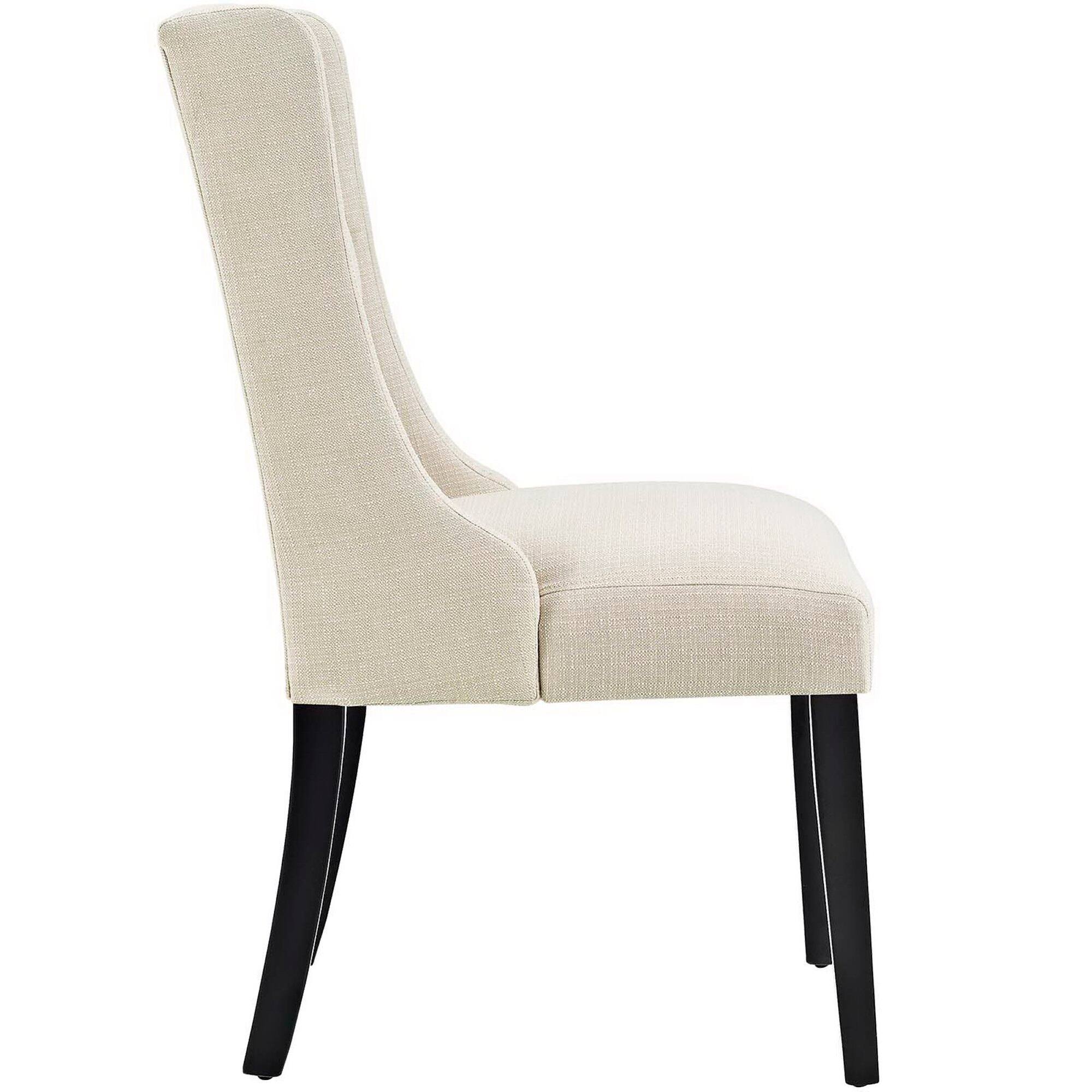 Angle. Modway - Baronet Button Tufted Fabric Dining Chair by Modway - Brown.