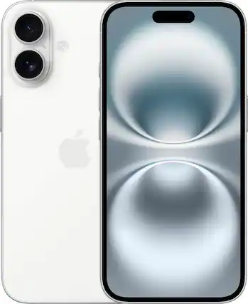 Front. Apple - iPhone 16 A3081 (Fully Unlocked) 256GB - White.