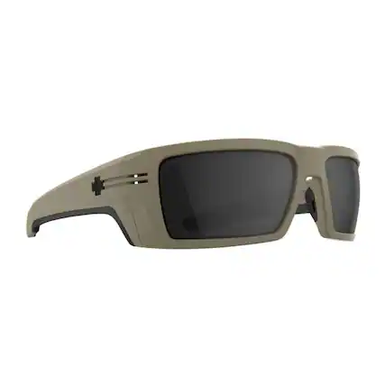 Front. Spy Optic - SPY Optic Rebar SE Matte Sand and Happy Gray Medium to Large Fit Sunglasses - Brown/Gray.
