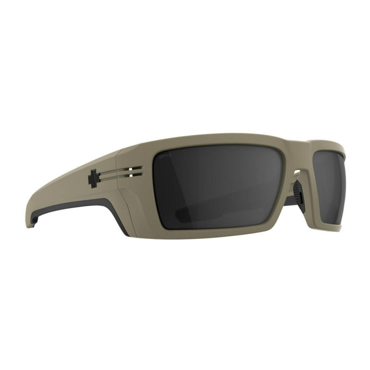 Front. Spy Optic - SPY Optic Rebar SE Matte Sand and Happy Gray Medium to Large Fit Sunglasses - Brown/Gray.