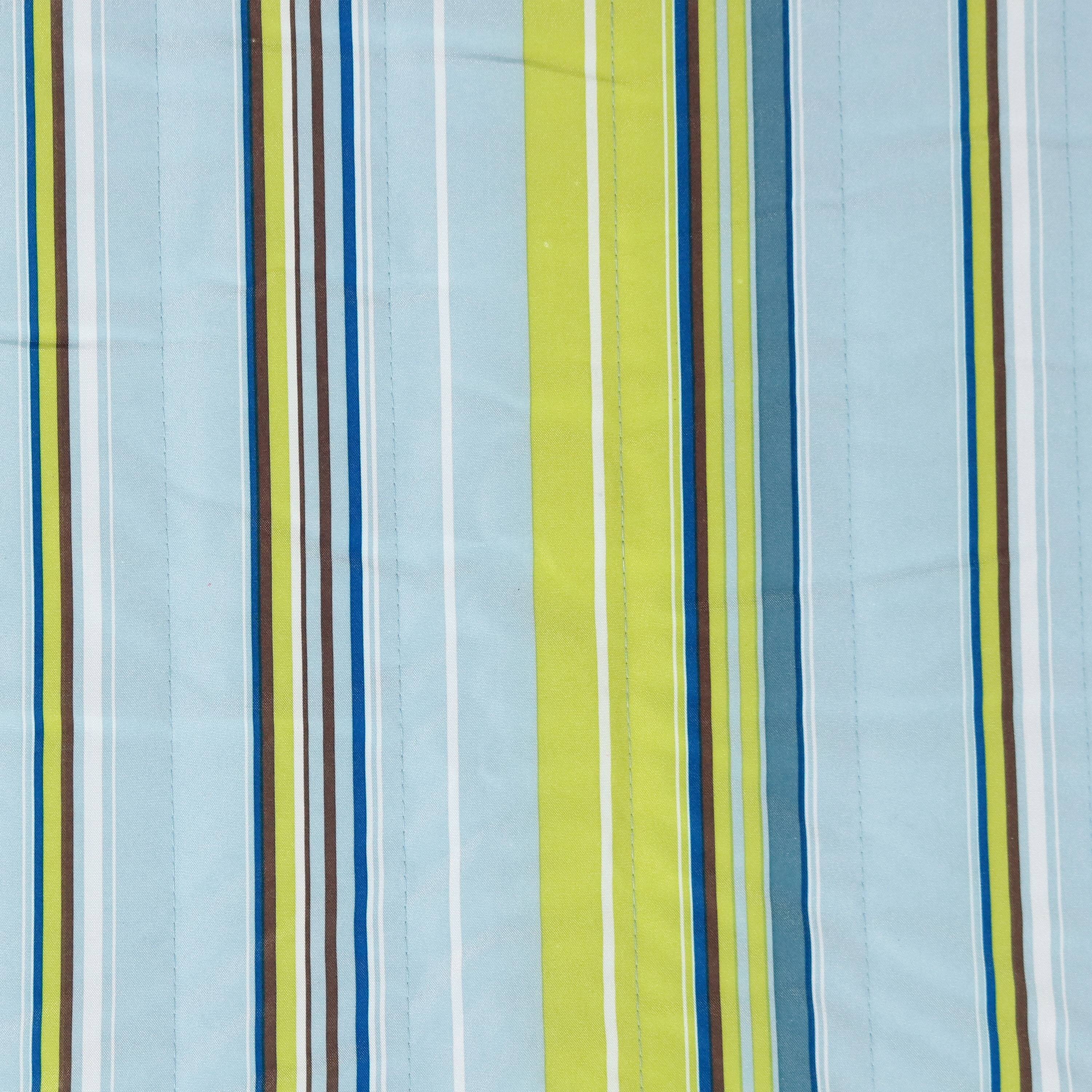 Alt View 4. Sunnydaze - 2-Person Quilted Fabric Hammock with Steel Stand - Blue & Green.