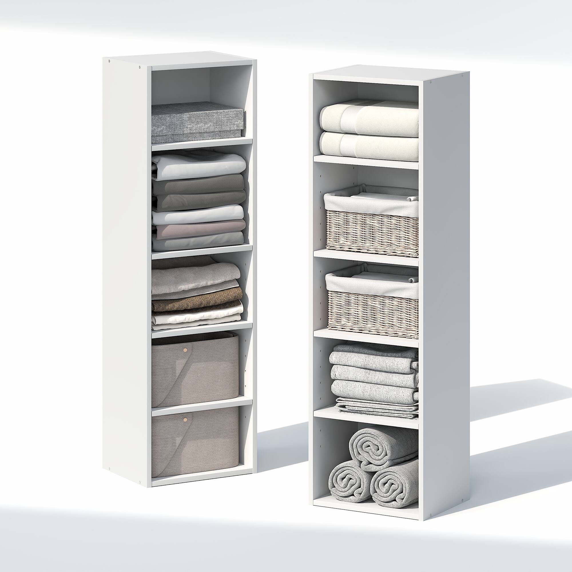 Alt View 8. Furinno - PASIR 10-Tier Closet Organizers and Storage, Adjustable Storage Organizer, Closet Storage, 12-In, for Closet, Bedroom - White.