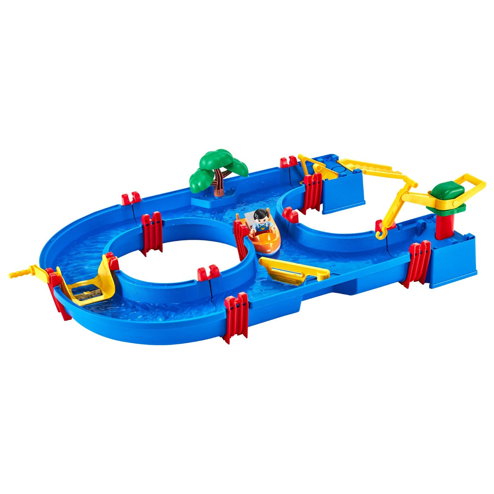HONGGE - Toddler Water Table Playset with Sensory Waterway Tracks and Accessories - Blue