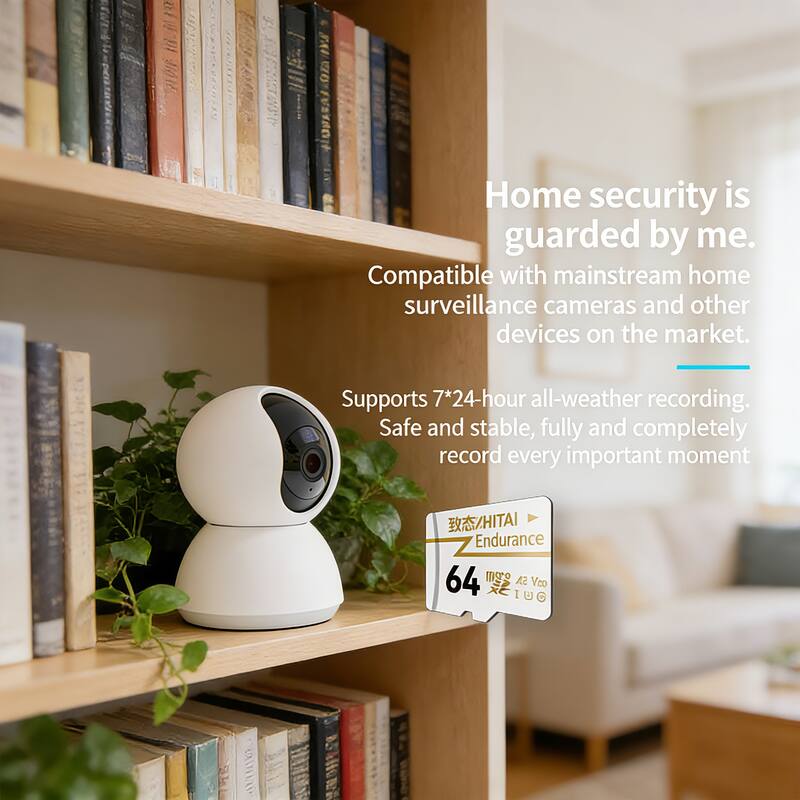Home security is guarded by me.  
Compatible with mainstream home surveillance cameras and other devices on the market.  
Supports 7*24-hour all-weather recording.  
Safe and stable, fully and completely record every important moment.  

HITAI Endurance 64!