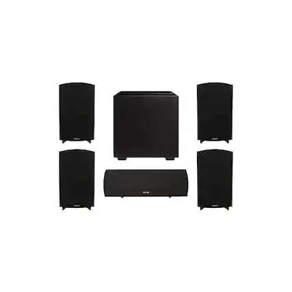 Front. Definitive Technology - Definitive Technology Bundle: (4) ProMonitor 1000 Speakers, ProCenter 1000 Center, and Descend DN8 Subwoofer - Black.