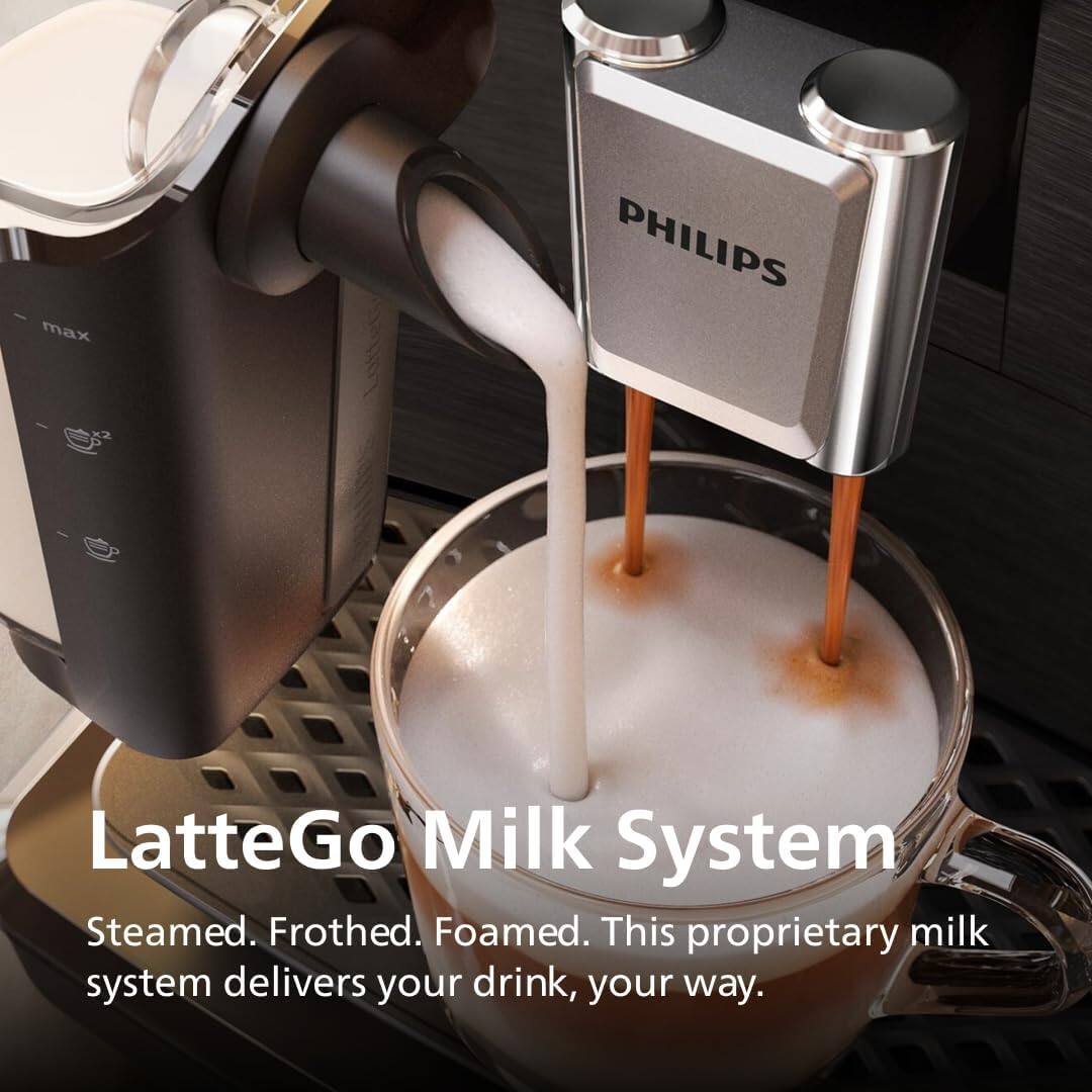 max PHILIPS LatteGo Milk System  
Steamed. Frothed. Foamed.  
This proprietary milk system delivers your drink, your way.