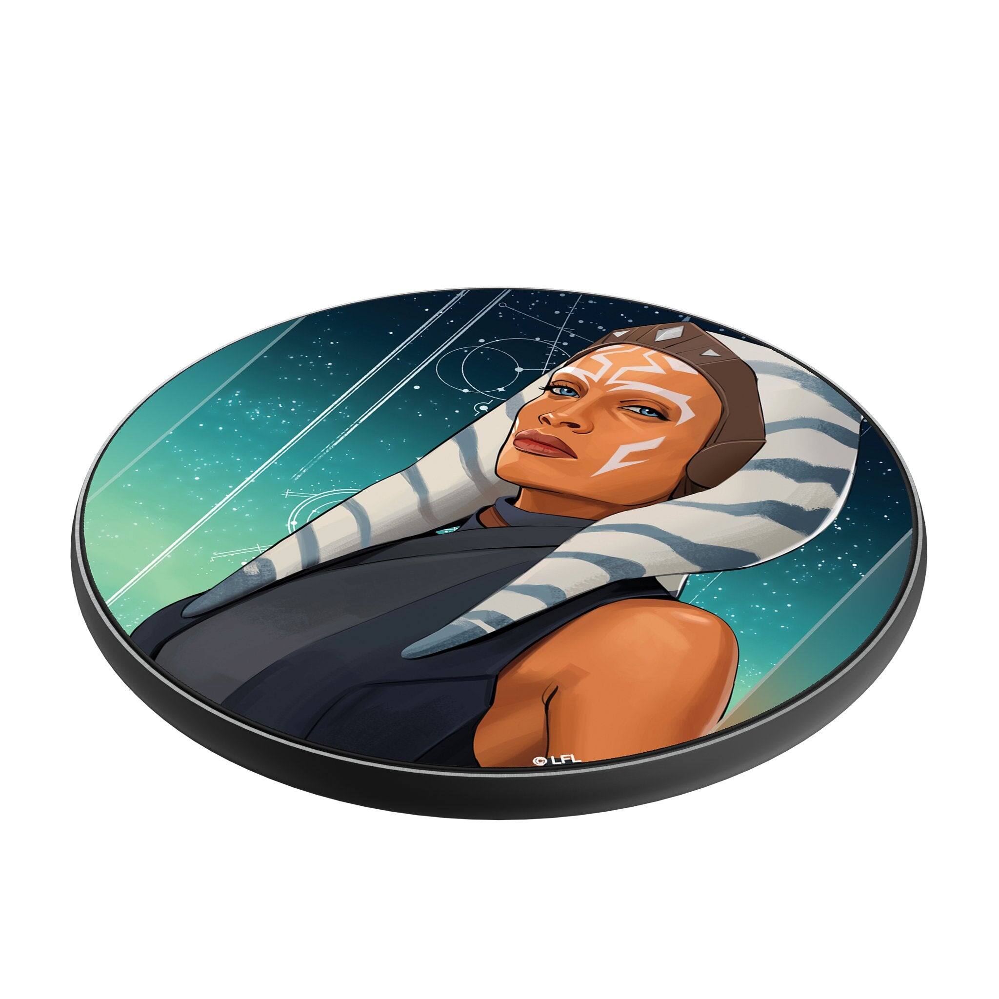 Angle. Keyscaper - Star Wars: Ahsoka Season 1 Portrait 15-Watt Wireless Charger - Ahsoka.