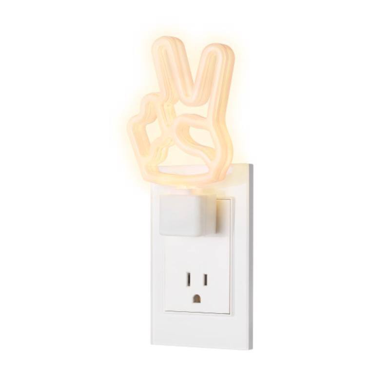 Angle. Globe Electric - Globe Electric Automatic Plug-in Peace Sign LED Night Light.