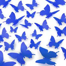Zulay Kitchen - Zulay 24pcs Removable DIY Decorations 3D Butterfly Wall Decor with 3 Different Sizes - Royal Blue