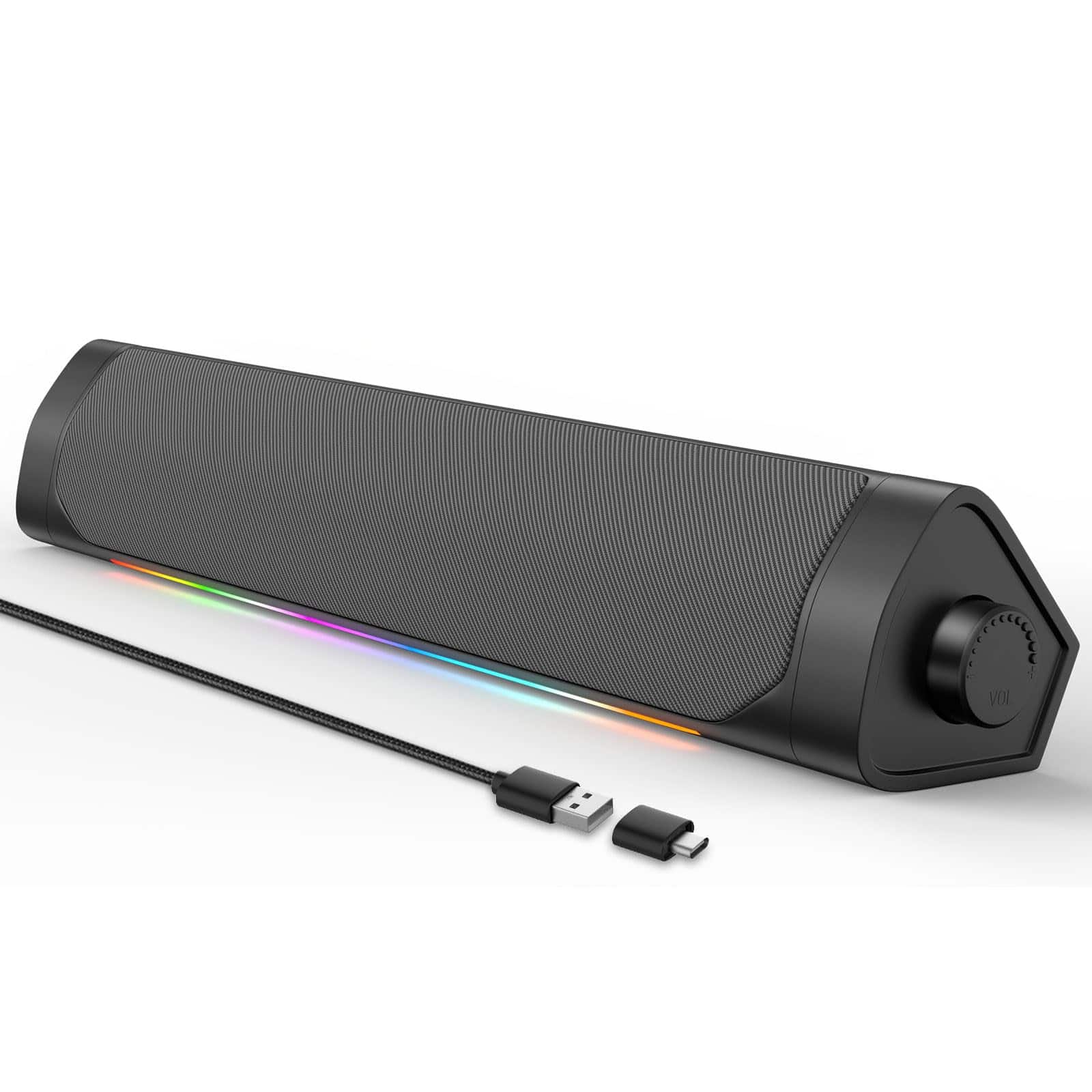 Cozy Serene - usb Usb Computer Speakers For Desktop Pc With Headphone Output 2 Ways Connect Monitor Windows Linux Air/pro Phones(usb-c - Default