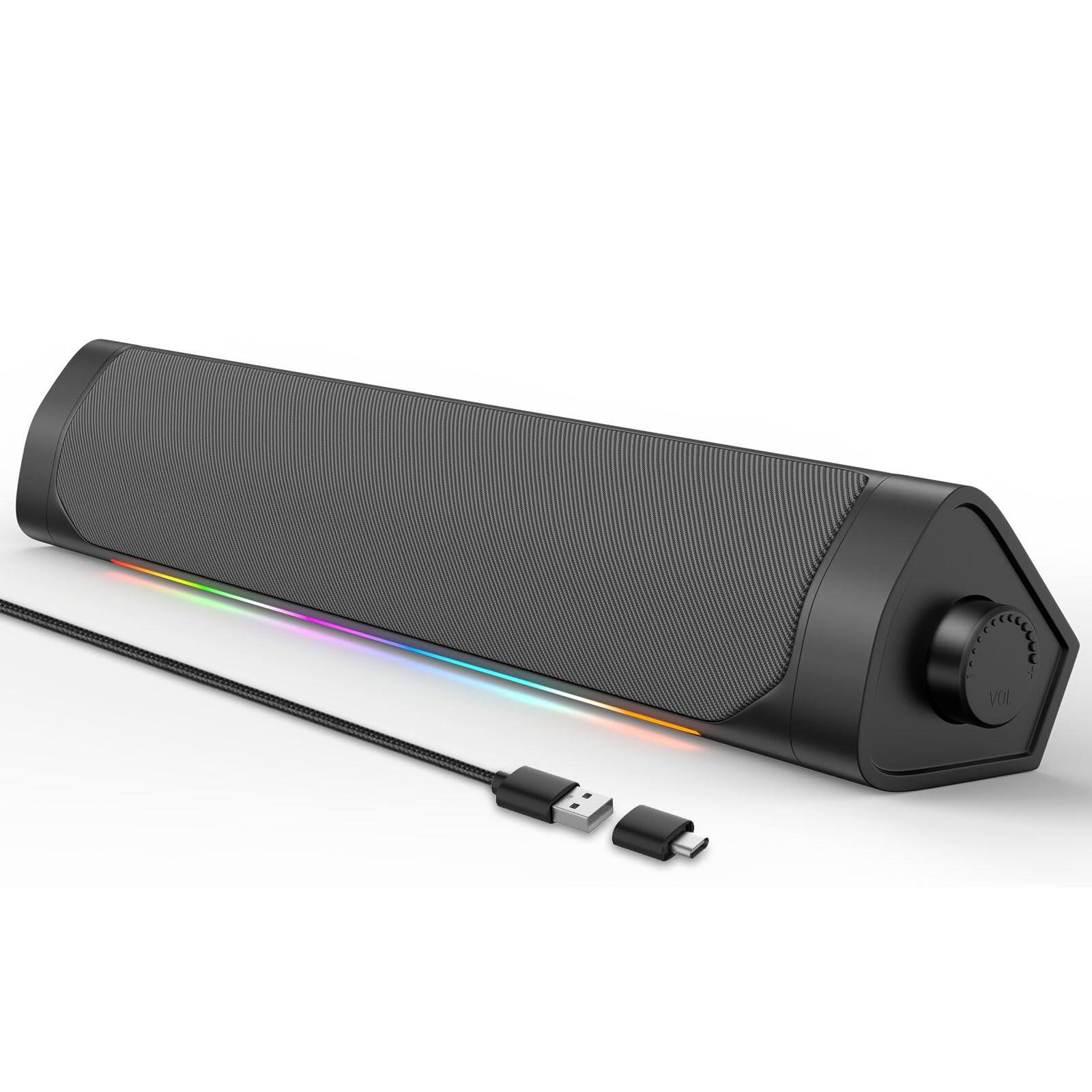 Front. Cozy Serene - usb Usb Computer Speakers For Desktop Pc With Headphone Output 2 Ways Connect Monitor Windows Linux Air/pro Phones(usb-c - Default.