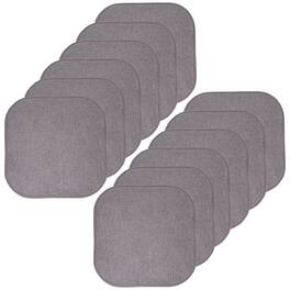 Sweet Home Collection - Alexis Memory Foam No Slip Back 16" x 16" Chair Pad Cushions, 12-Pack - Gray/Silver