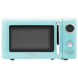 Haden - 700 Watt 0.7 Cubic Foot Microwave Oven with Digital Controls, Turquoise - Turquoise, Chrome