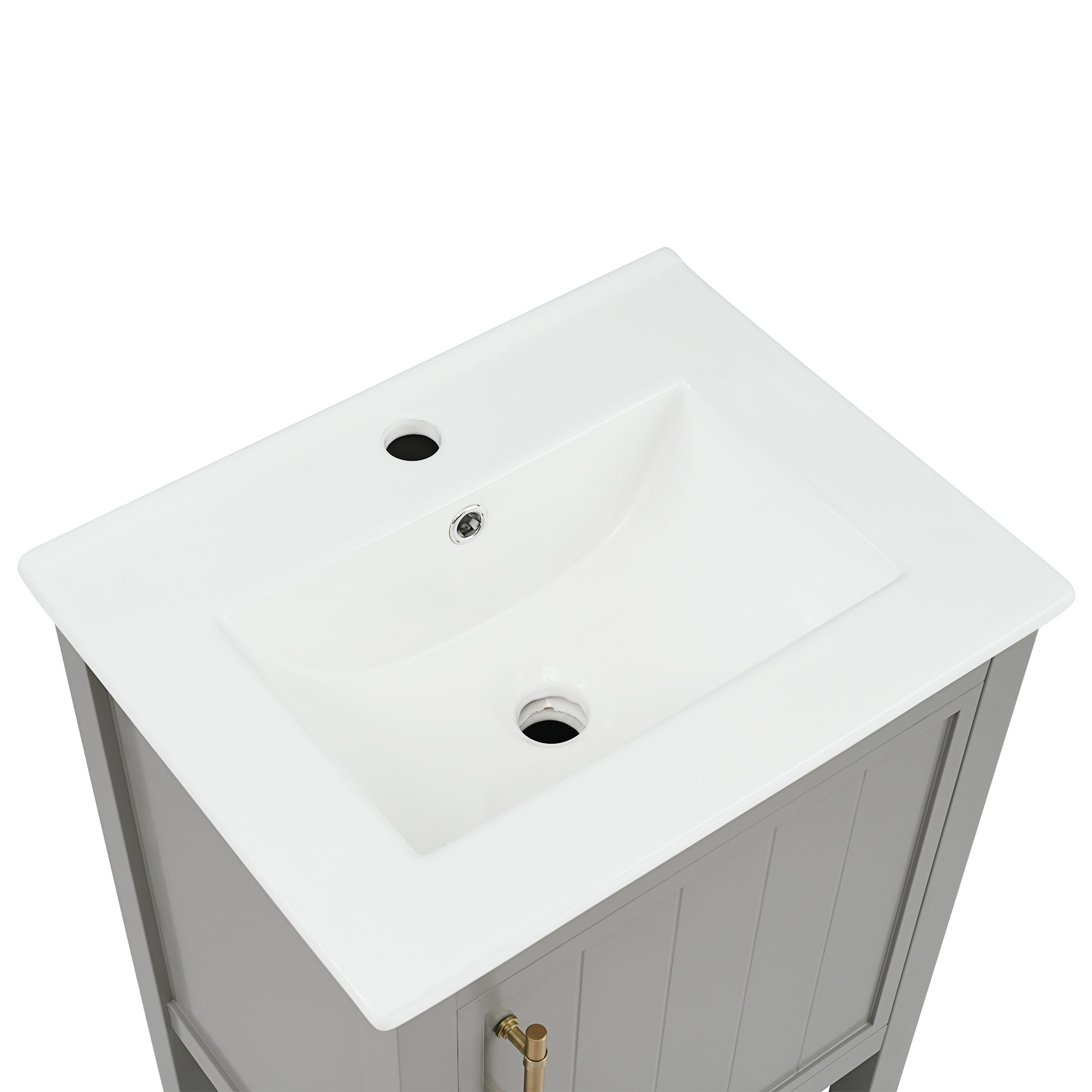 Alt View 10. Boyel Living - 20 Inch Bathroom Vanity with Sink Cabinet with Soft Close Door Storage Rack and Open Shelf Grey - Grey.