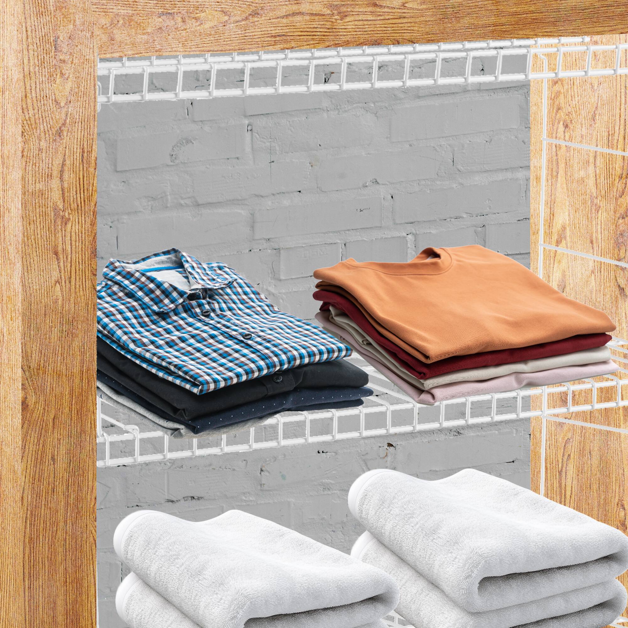 Alt View 4. RubberMaid - Rubbermaid 24" Universal Closet Steel Wire Added Storage Hanging Shelf (2 Pack) - White.