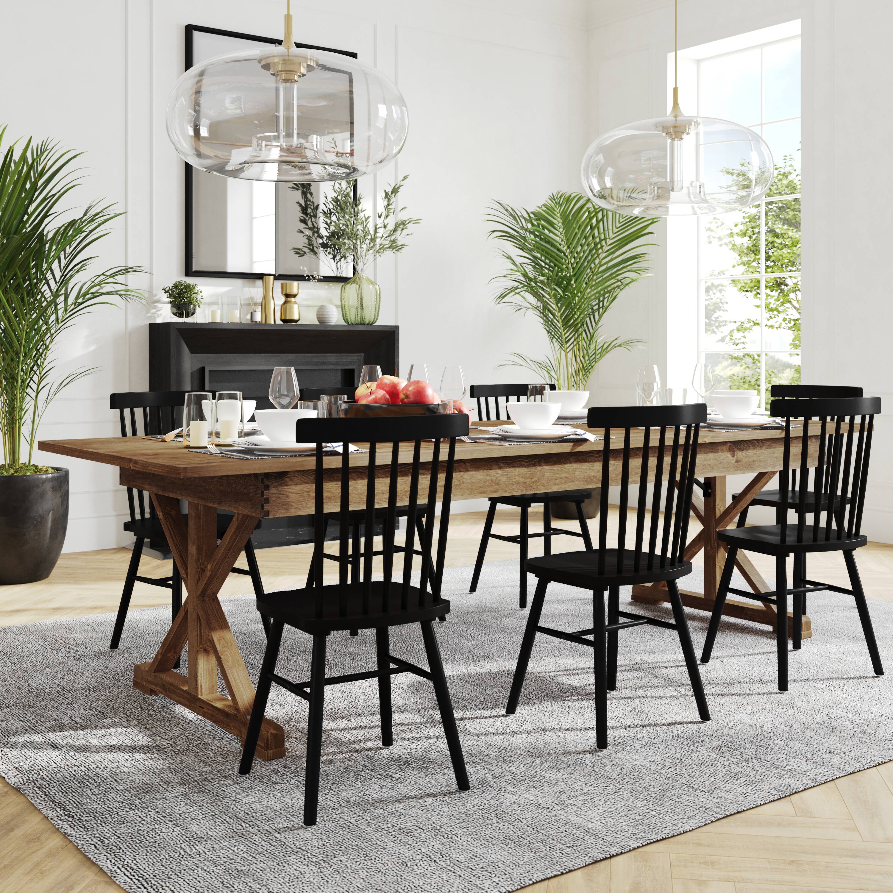 Alt View 2. Flash Furniture - HERCULES 9' x 40" Rectangular Antique Rustic Solid Pine Folding Farm Table with X Legs - Brown.