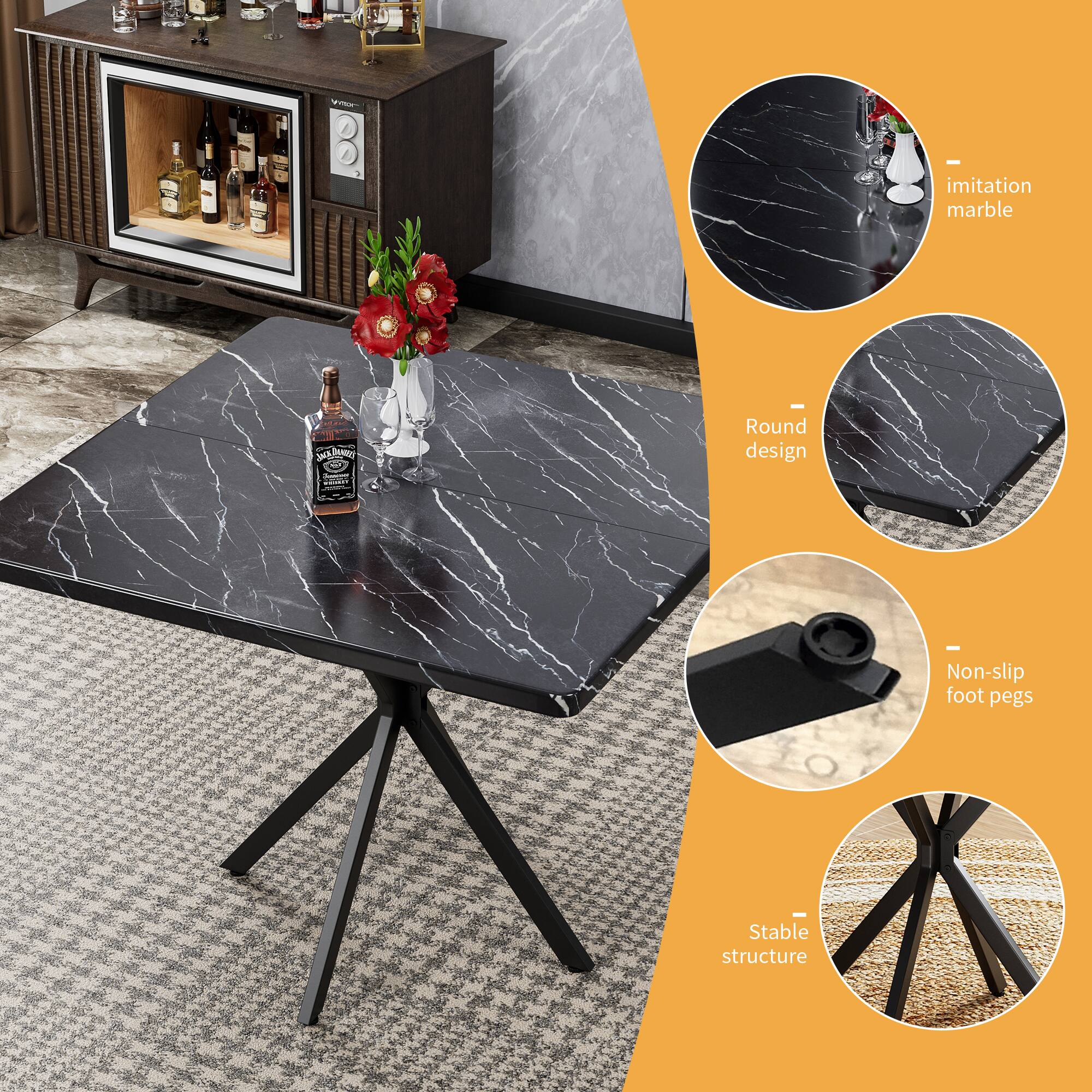 - Imitation marble
- Round design
- Non-slip foot pegs
- Stable structure