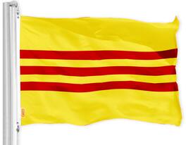 G128 - South Vietnam Flag — 3x5 ft 150D Polyester, Dye-Sublimated, Brass Grommets - Assorted Colors
