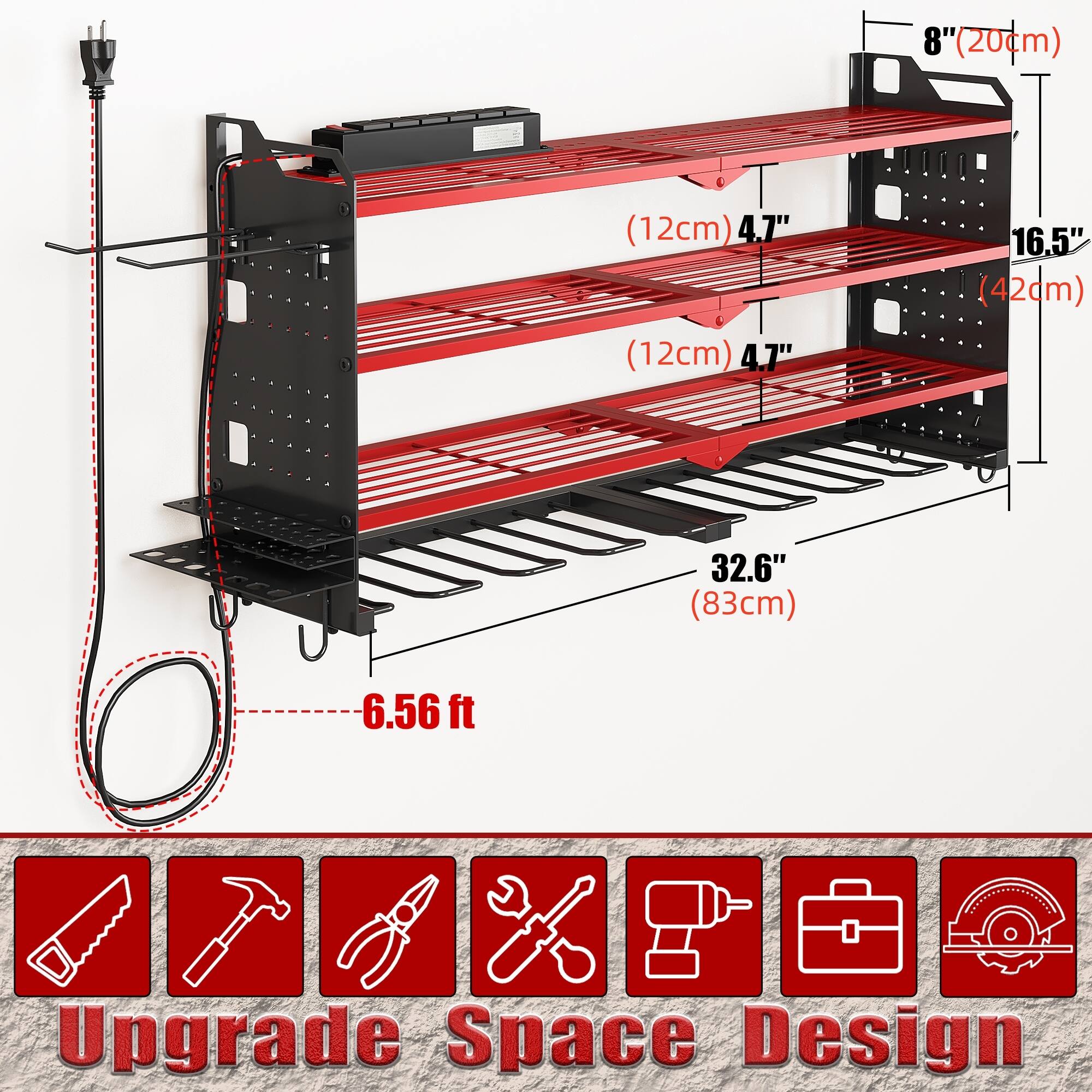 8" (20cm)  
(12cm) 4.7"  
16.5" (42cm)  
32.6" (83cm)  
6.56 ft  

Upgrade Space Design
