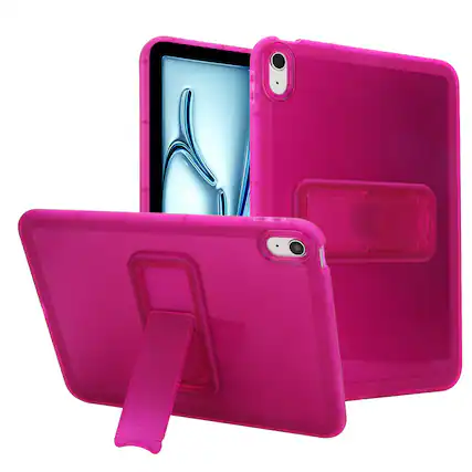 Front. Dteck - Rugged Case for Apple iPad (A16) 11" 2025 & iPad 10th Gen 10.9" 2022, Hybrid Protective Cover with Built-In Kickstand - Rose.