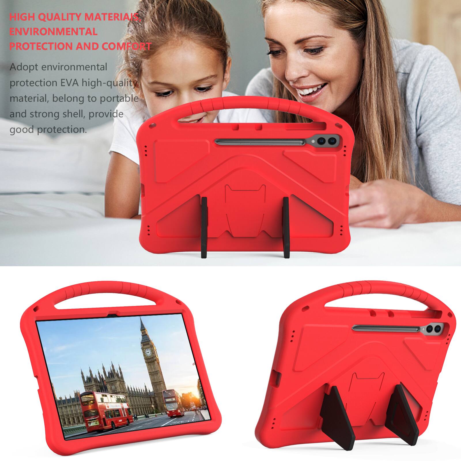 HIGH QUALITY MATERIALS, ENVIRONMENTAL PROTECTION AND COMFORT

Adopt environmental protection EVA high-quality material, belong to portable and strong shell, provide good protection.