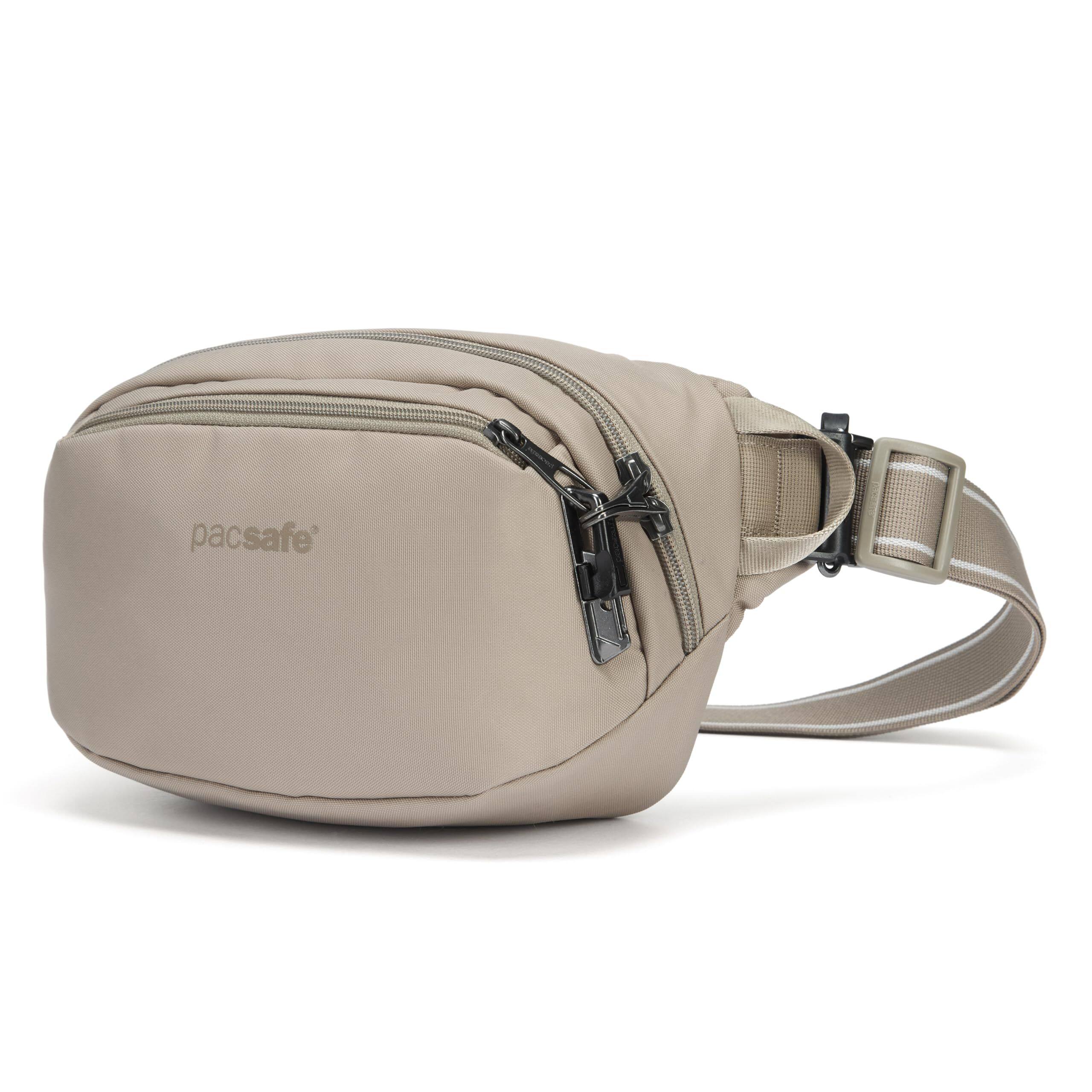 Left. Pacsafe - Vibe 100 4L Anti Theft Fanny Pack - BEIGE.