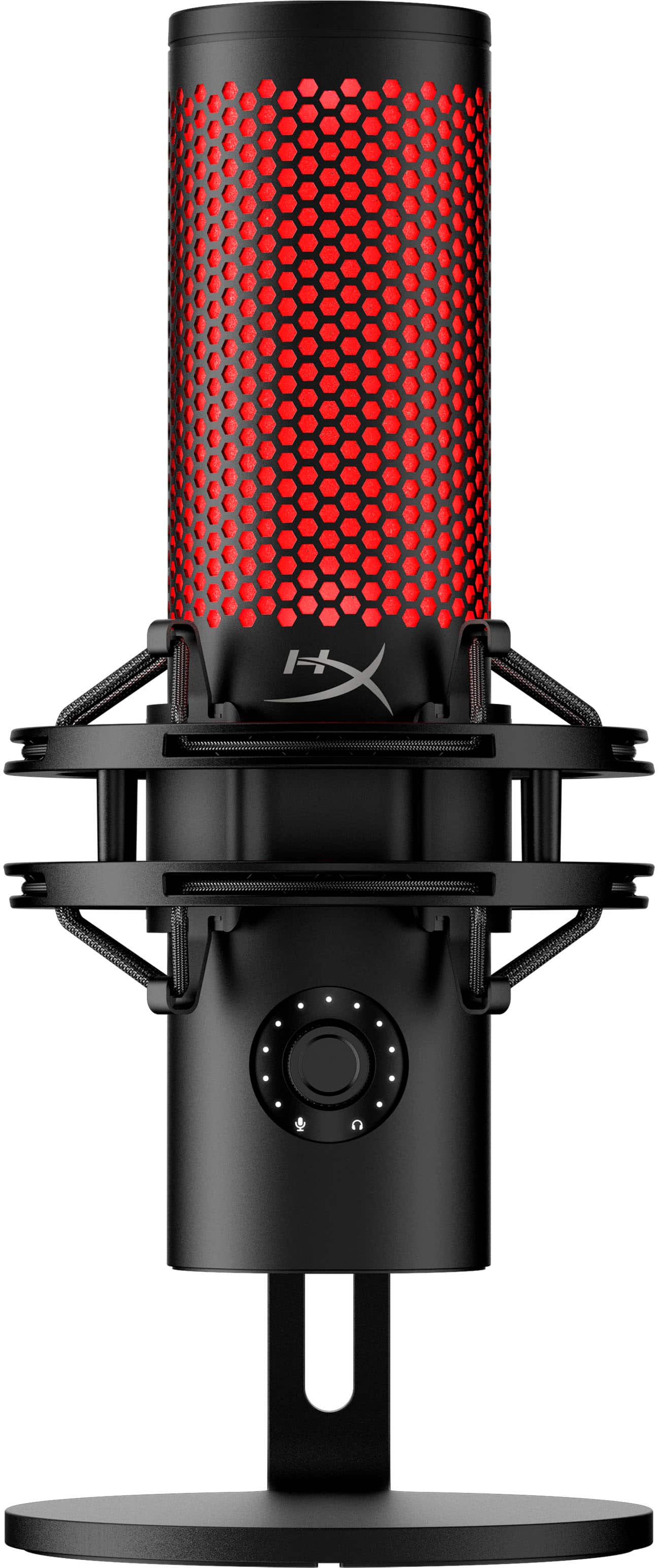 Front. HyperX - QuadCast 2 Wired Multi-Pattern USB Electret Condenser Microphone - Black.