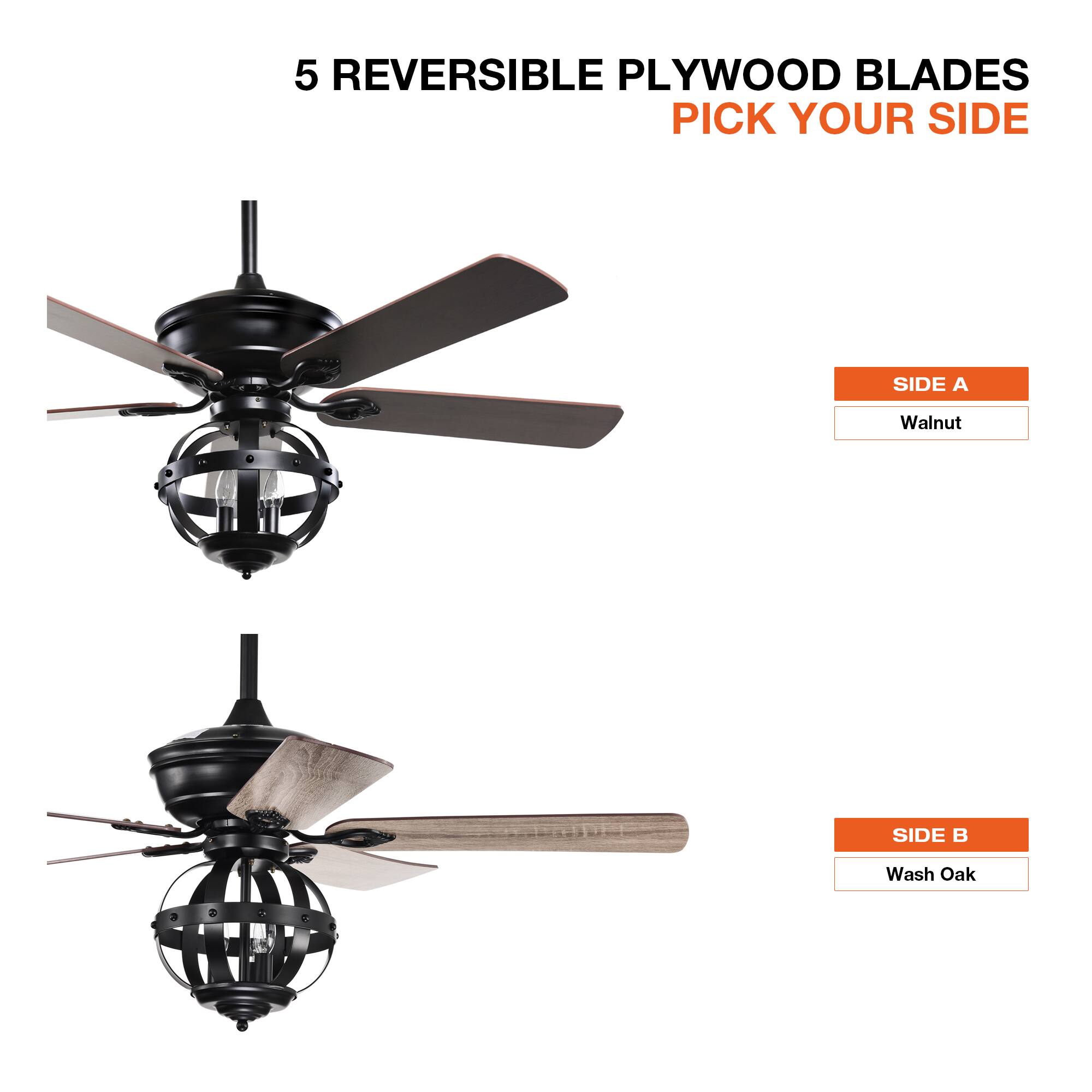 5 REVERSIBLE PLYWOOD BLADES  
PICK YOUR SIDE  

SIDE A  
Walnut  

SIDE B  
Wash Oak