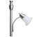 Alt View 13. Lalia Home - Torchiere 800lm Floor Lamp with Reading Light and Marble Glass Shades - Brushed Nickel/White Shade.