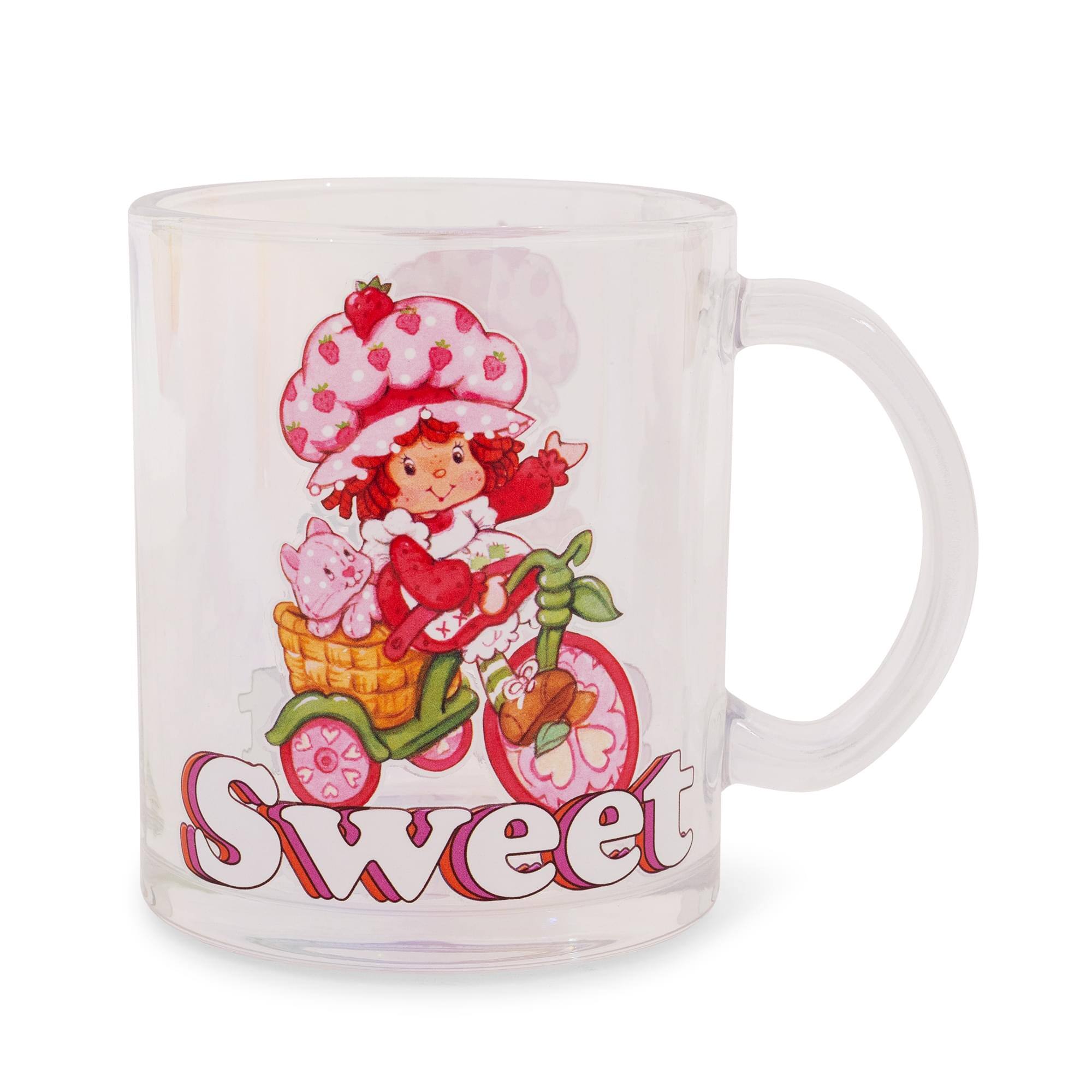 Silver Buffalo - Strawberry Shortcake "Sweet" Glass Mug | Holds 18 Ounces - Pink